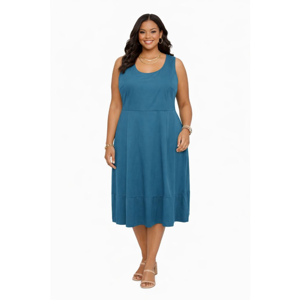 BLOOMCHIC Teal Sleeveless Midi Dress Size 22